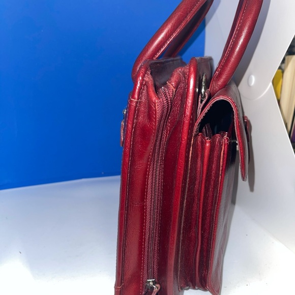 Franklin Covey Burgundy Leather Satchel - Picture 7 of 16